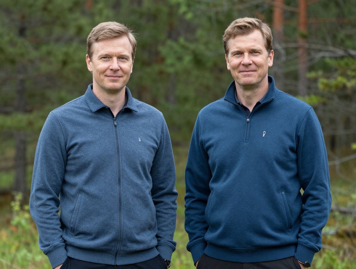 Tuoreita villimarjoja kuten mustikoita ja puolukoita vihreillä lehdillä metsässä, kirkas luonnonvalo korostaa marjojen tummansinistä väriä